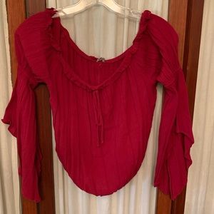 Off the holder burgundy shirt